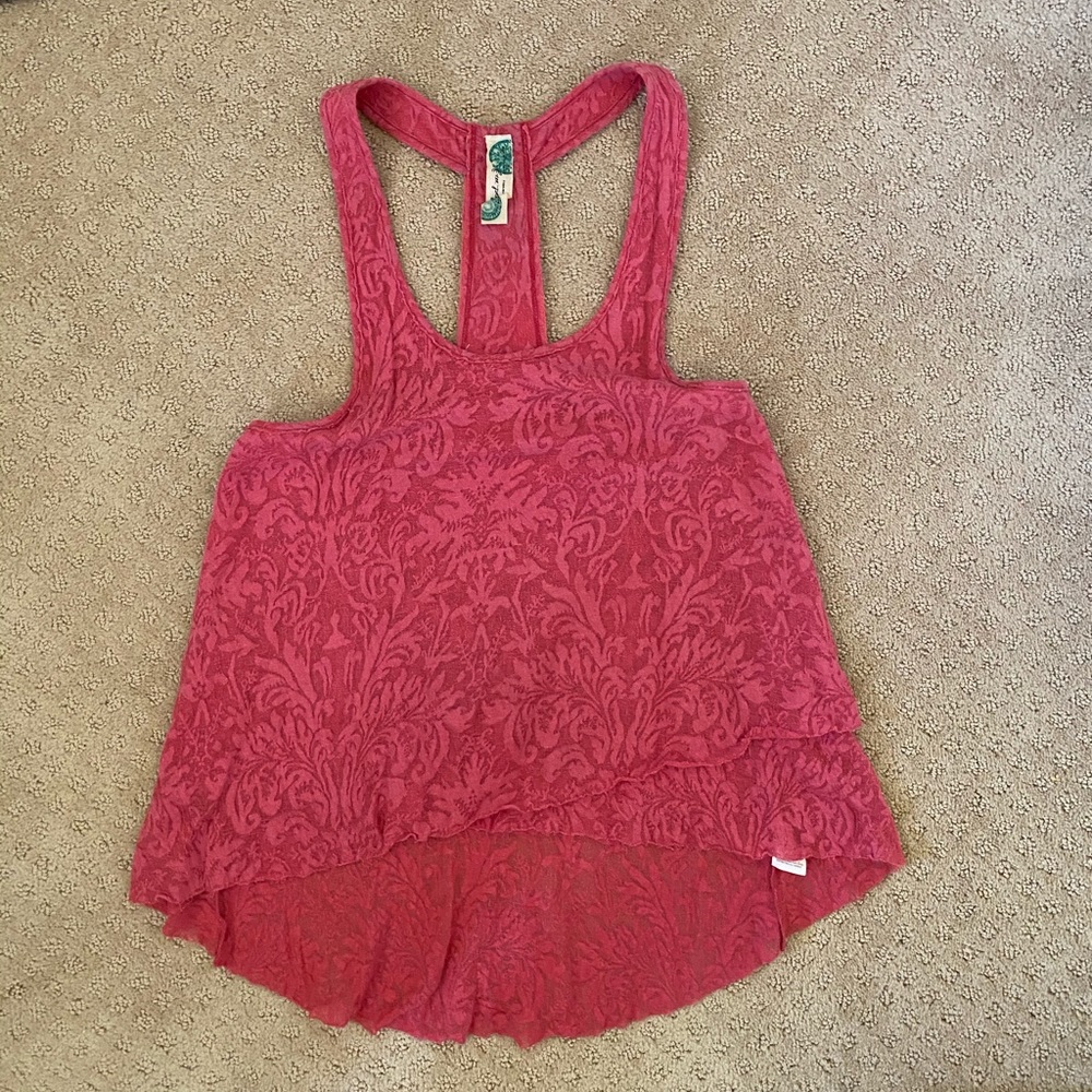 Free people tank top with bead accents